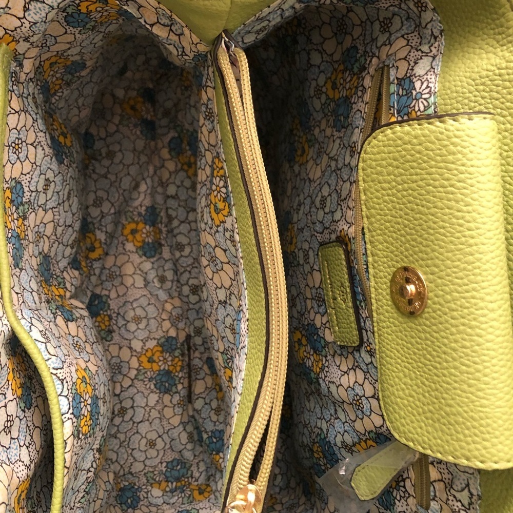 Nenette Lepore Vegan leather Green Tote Purse - Picture 5 of 12